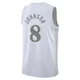 AJ Johnson ＃8 Men's Swingman 2024/25 Dallas Mavericks White City Edition Jersey