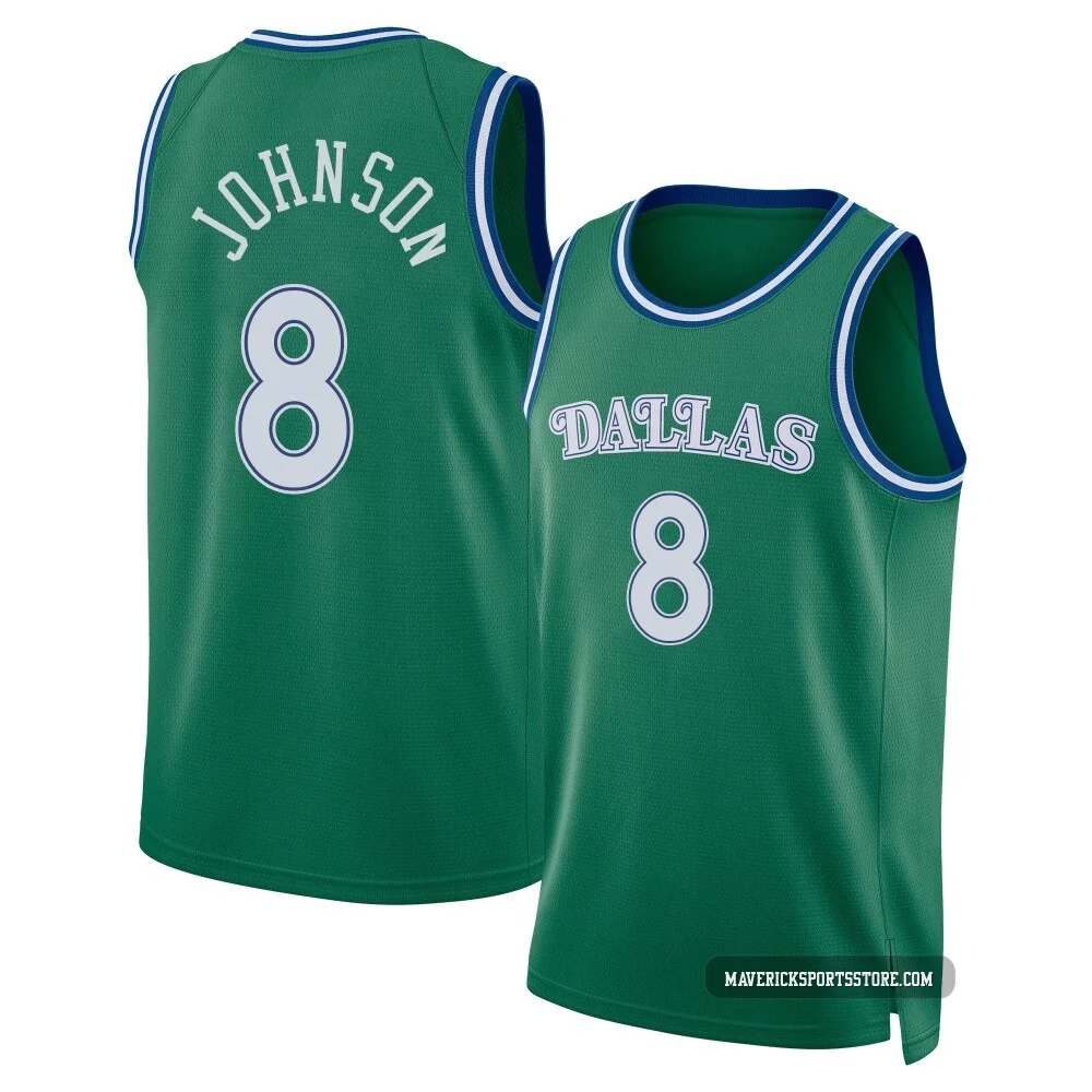 AJ Johnson ＃8 Youth Swingman 2025/26 Dallas Mavericks Green Classic Edition Jersey