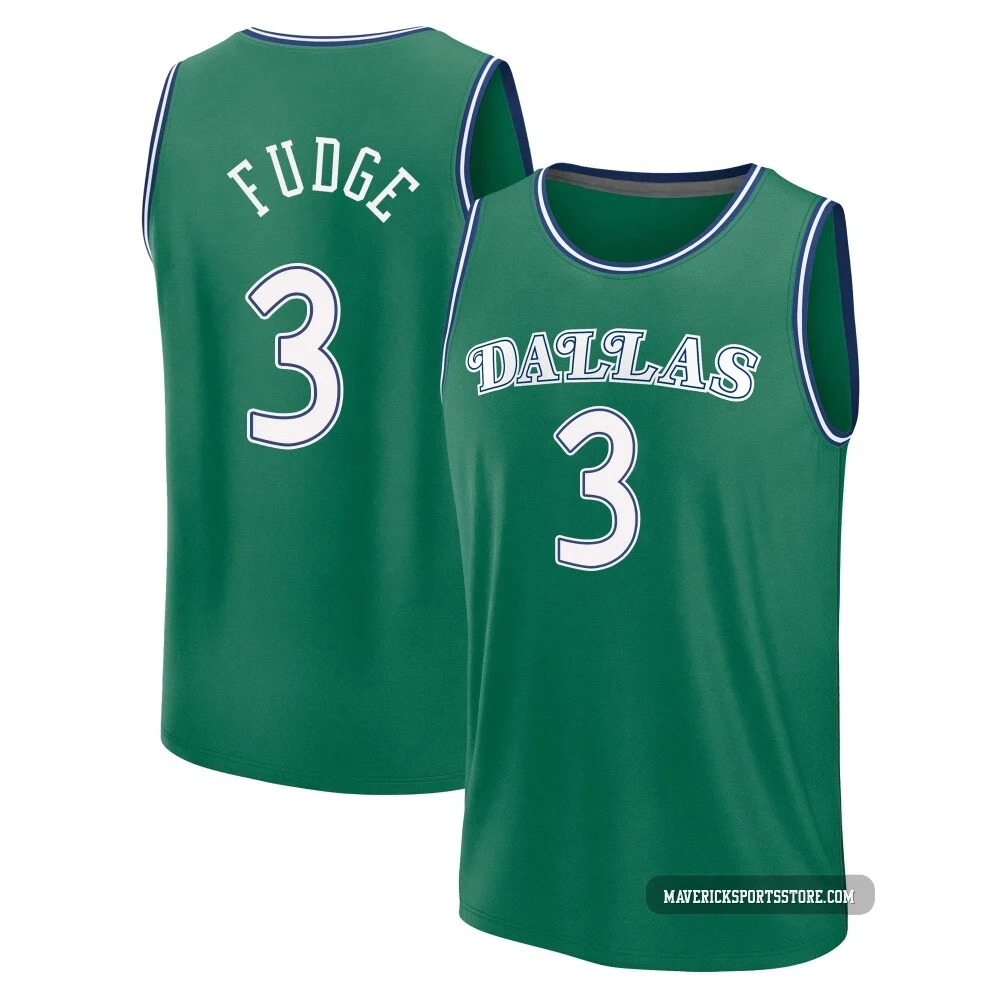 Alex Fudge ＃3 Men's 2025/26 Dallas Mavericks Fast Break Green Classic Edition Jersey