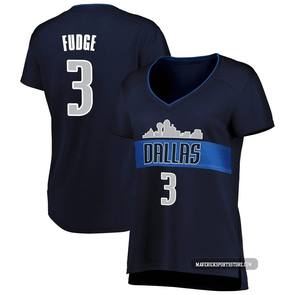 Alex Fudge ＃3 Women's Navy Dallas Mavericks Fast Break Jersey - Statement Edition