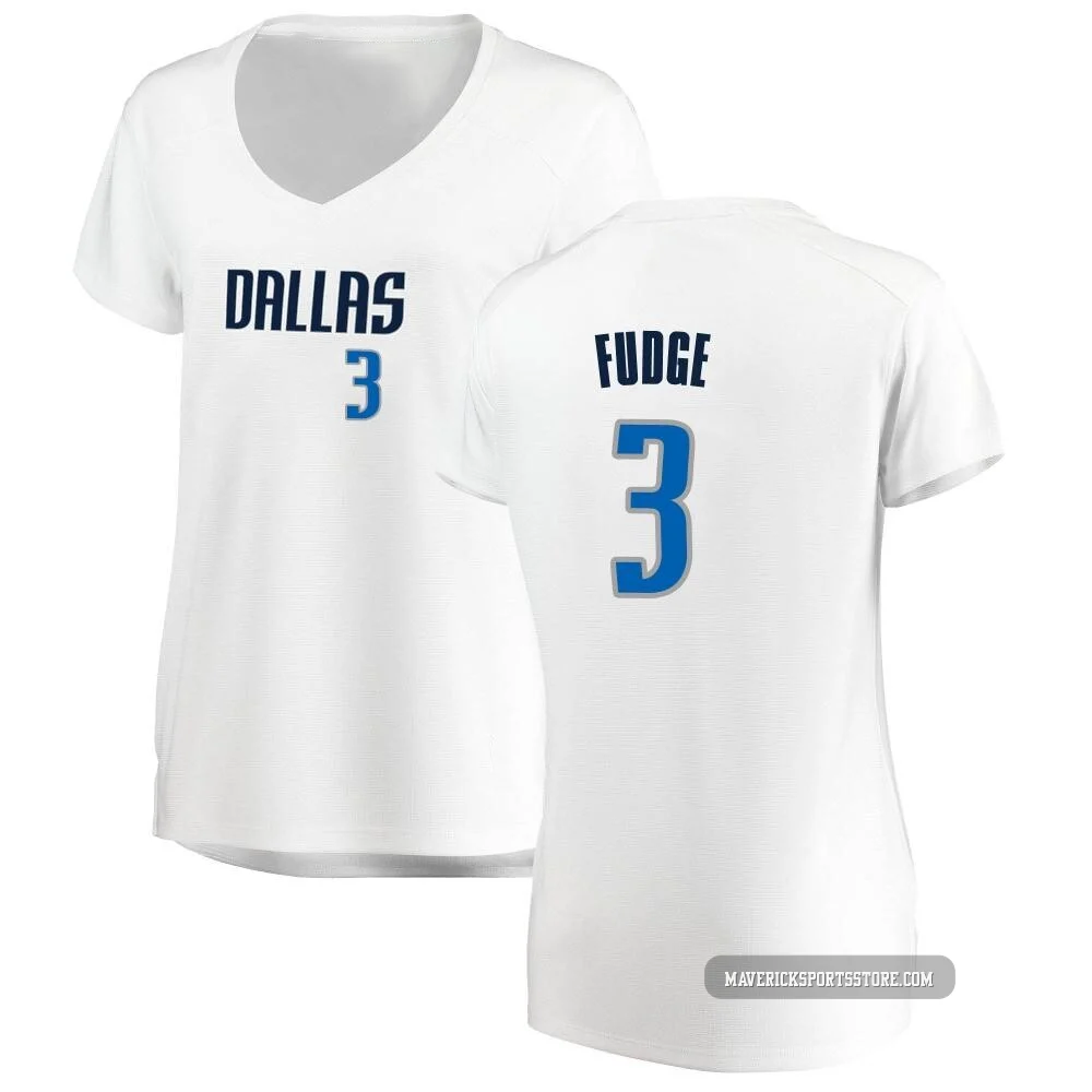 Alex Fudge ＃3 Women's White Dallas Mavericks Fast Break Jersey - Association Edition