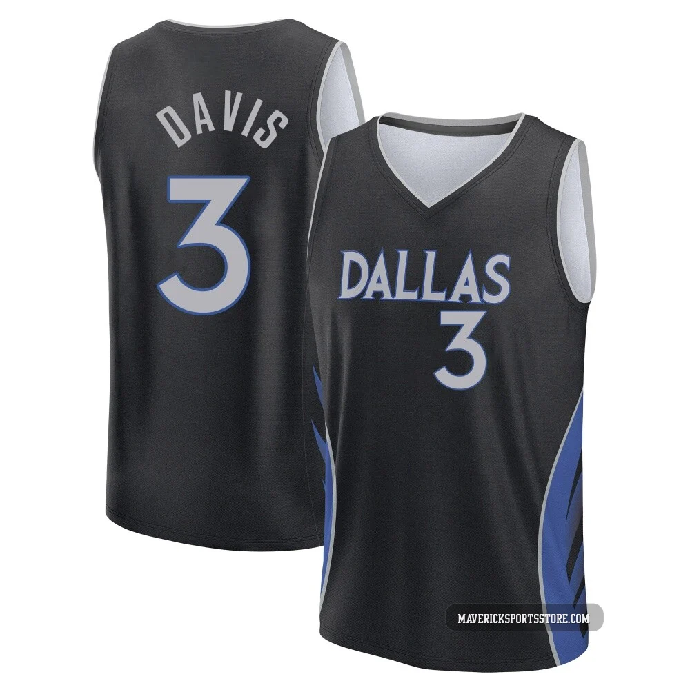 Anthony Davis ＃3 Men's 2025/26 Dallas Mavericks Fast Break Black City Edition Jersey