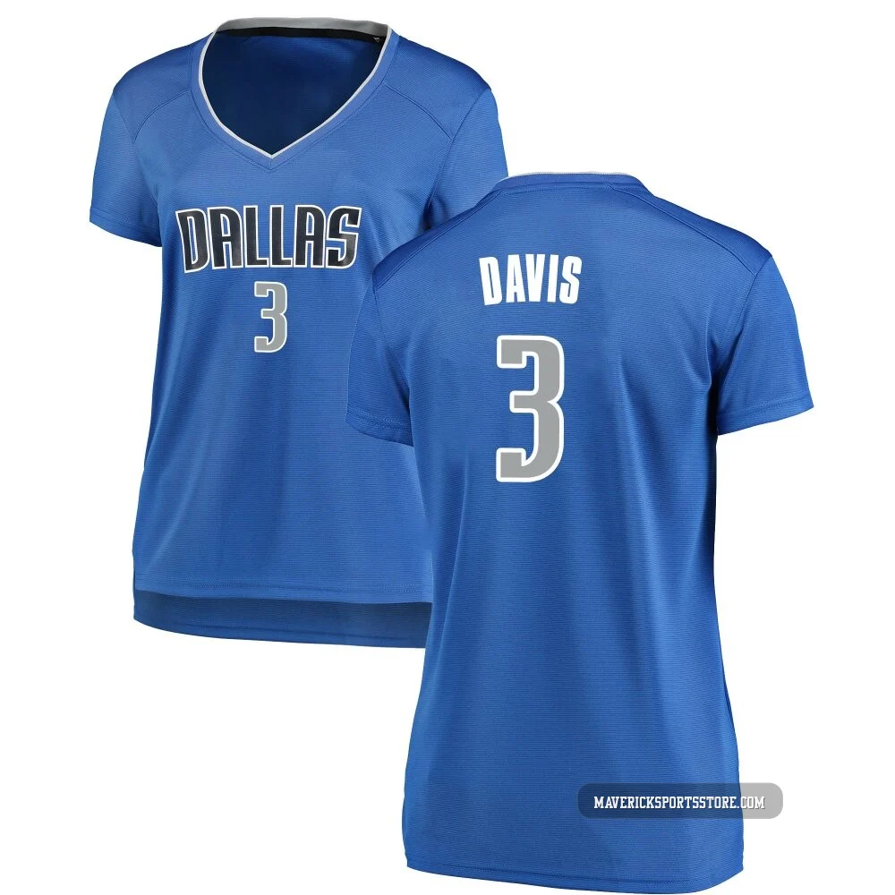 Anthony Davis ＃3 Women's Royal Dallas Mavericks Fast Break Jersey - Icon Edition