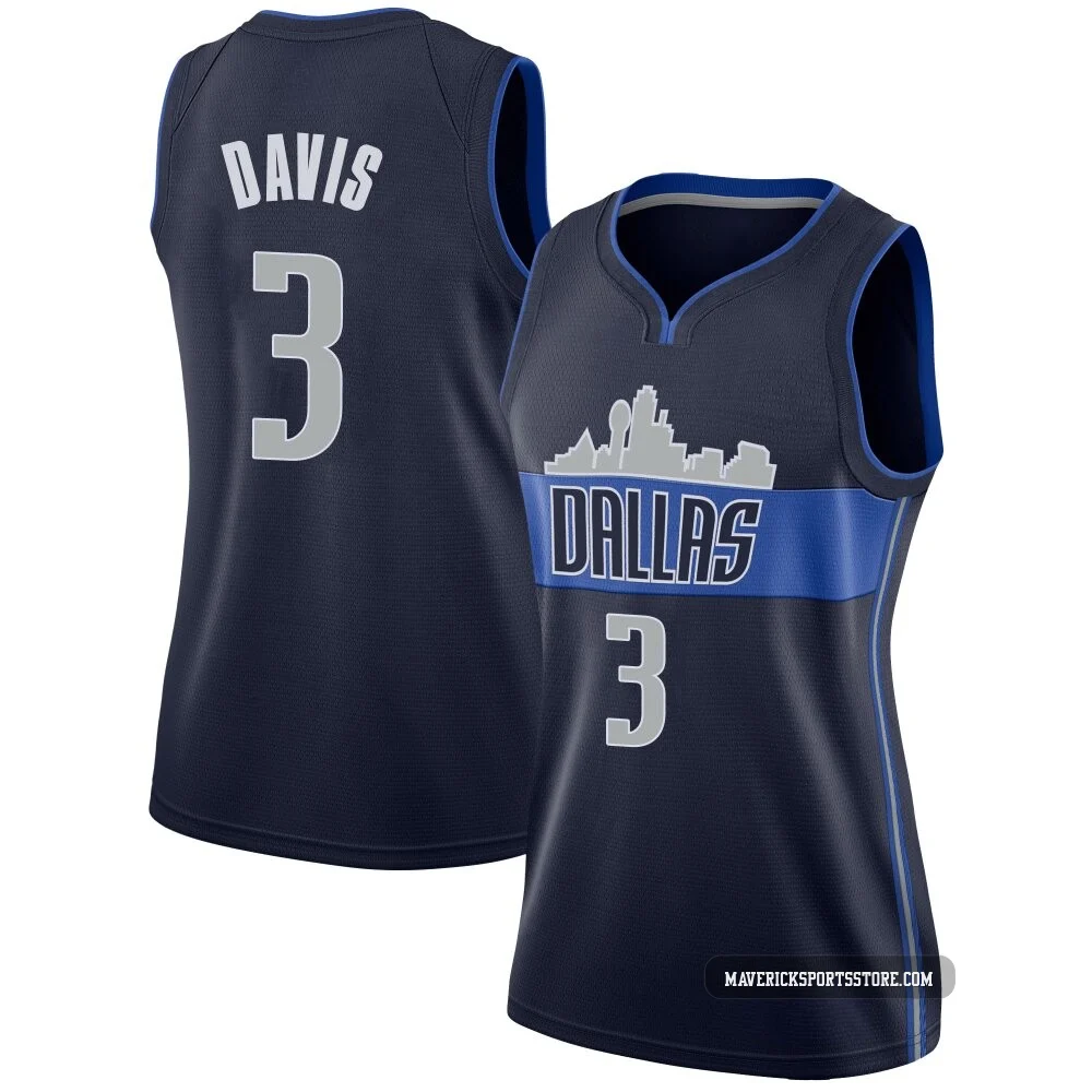 Anthony Davis ＃3 Women's Swingman Navy Dallas Mavericks Jersey - Statement Edition