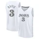 Anthony Davis ＃3 Youth 2024/25 Dallas Mavericks White Fast Break City Edition Jersey