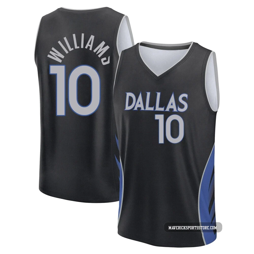 Brandon Williams ＃10 Men's 2025/26 Dallas Mavericks Fast Break Black City Edition Jersey
