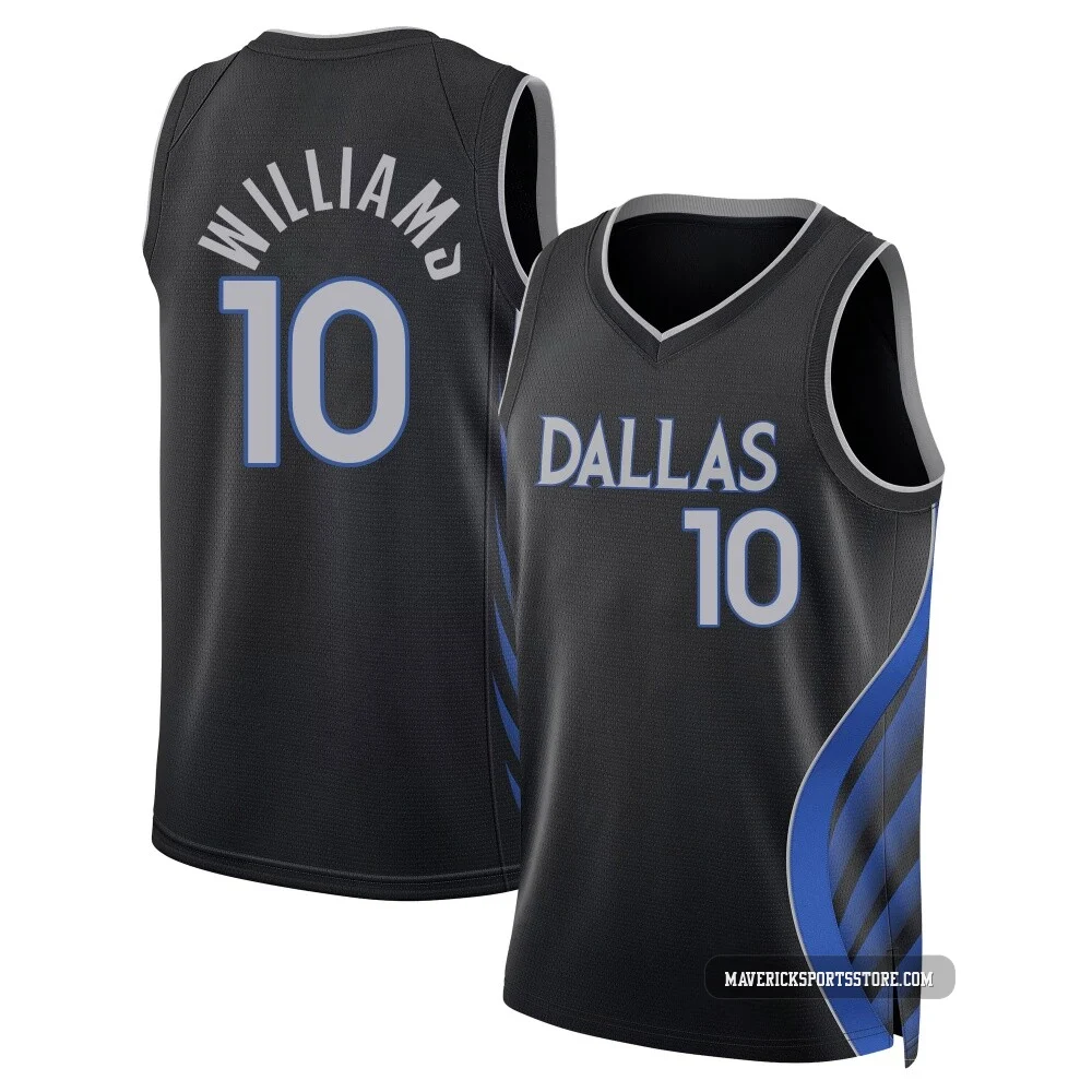 Brandon Williams ＃10 Men's Swingman 2025/26 Dallas Mavericks Black City Edition Jersey