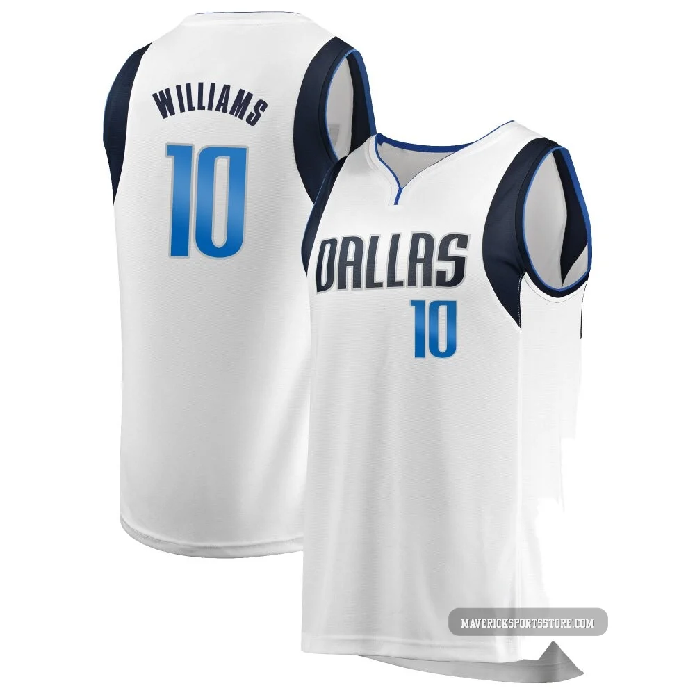 Brandon Williams ＃10 Men's White Dallas Mavericks Fast Break Jersey - Association Edition