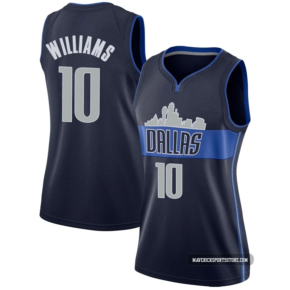 Brandon Williams ＃10 Women's Swingman Navy Dallas Mavericks Jersey - Statement Edition