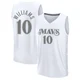Brandon Williams ＃10 Youth 2024/25 Dallas Mavericks White Fast Break City Edition Jersey