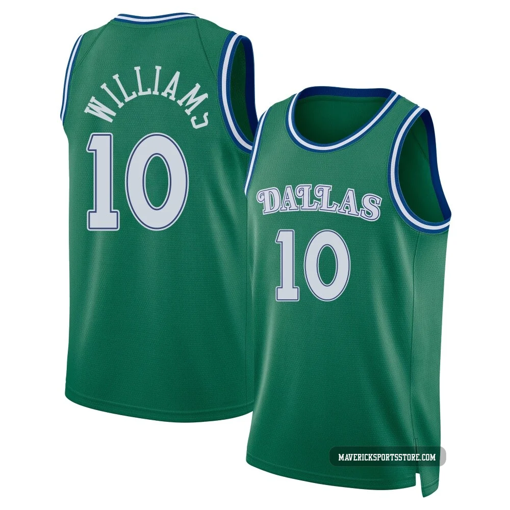 Brandon Williams ＃10 Youth Swingman 2025/26 Dallas Mavericks Green Classic Edition Jersey