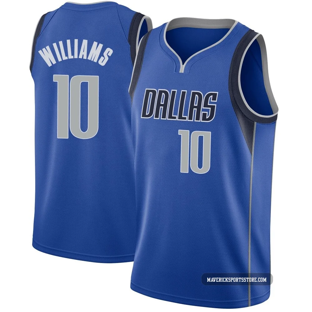 Brandon Williams ＃10 Youth Swingman Royal Dallas Mavericks Jersey - Icon Edition