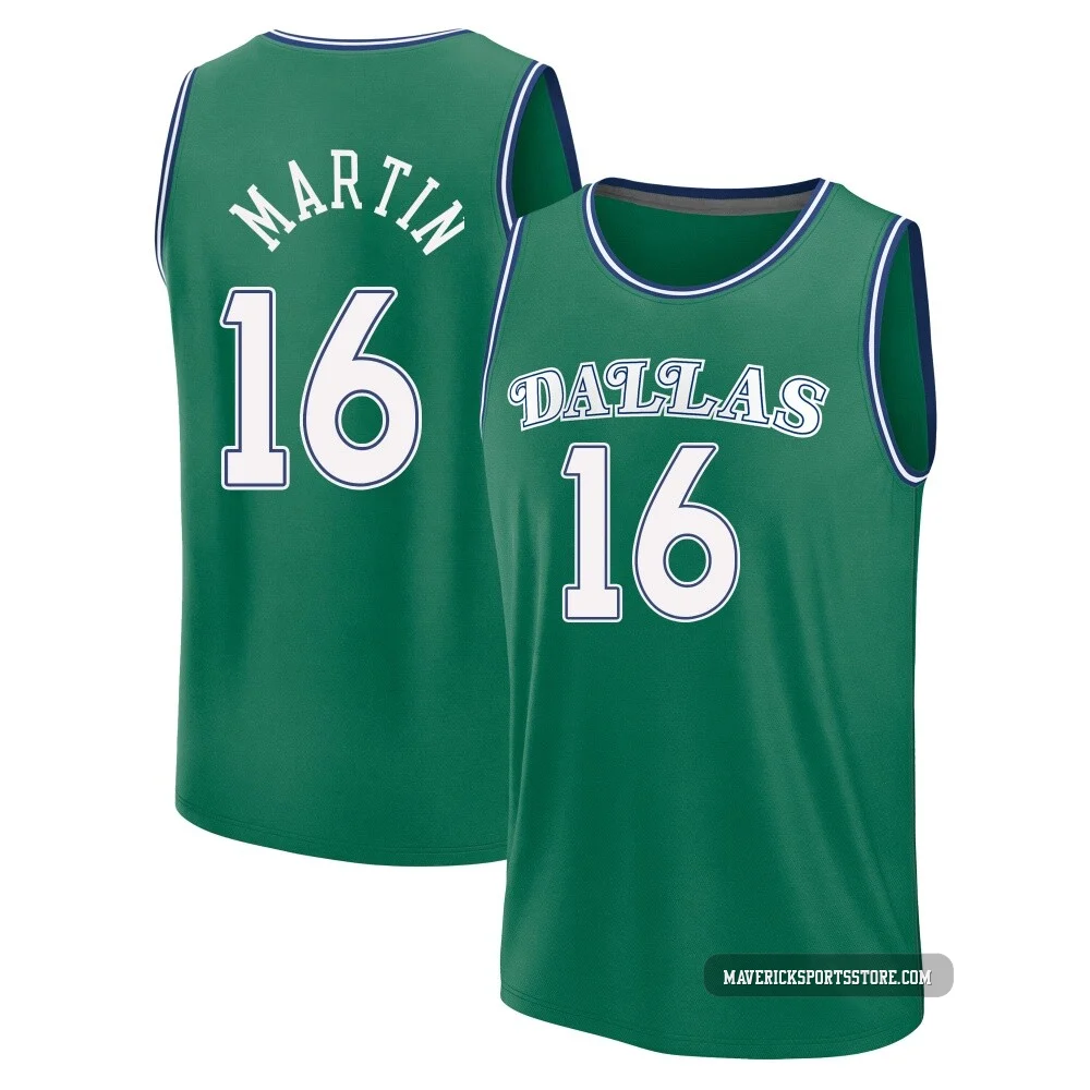 Caleb Martin ＃16 Men's 2025/26 Dallas Mavericks Fast Break Green Classic Edition Jersey