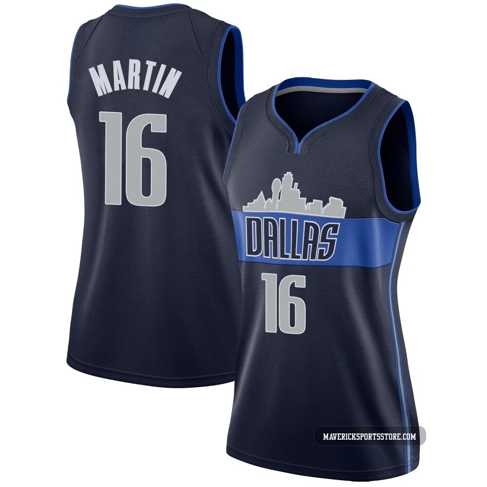 Caleb Martin ＃16 Women's Swingman Navy Dallas Mavericks Jersey - Statement Edition