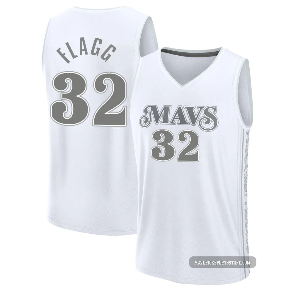 Cooper Flagg ＃32 Men's 2024/25 Dallas Mavericks White Fast Break City Edition Jersey
