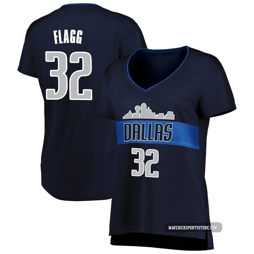Cooper Flagg ＃32 Women's Navy Dallas Mavericks Fast Break Jersey - Statement Edition