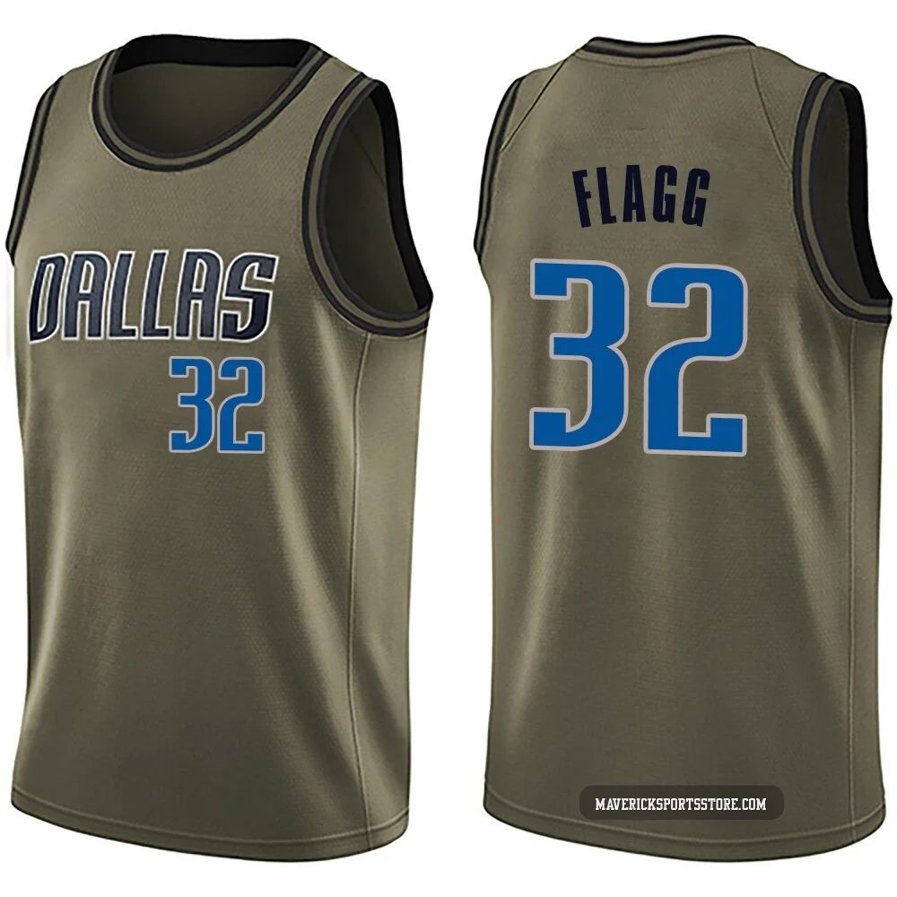 Cooper Flagg ＃32 Youth Swingman Green Dallas Mavericks Salute to Service Jersey