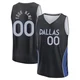 Custom ＃00 Youth 2025/26 Dallas Mavericks Fast Break Black City Edition Jersey
