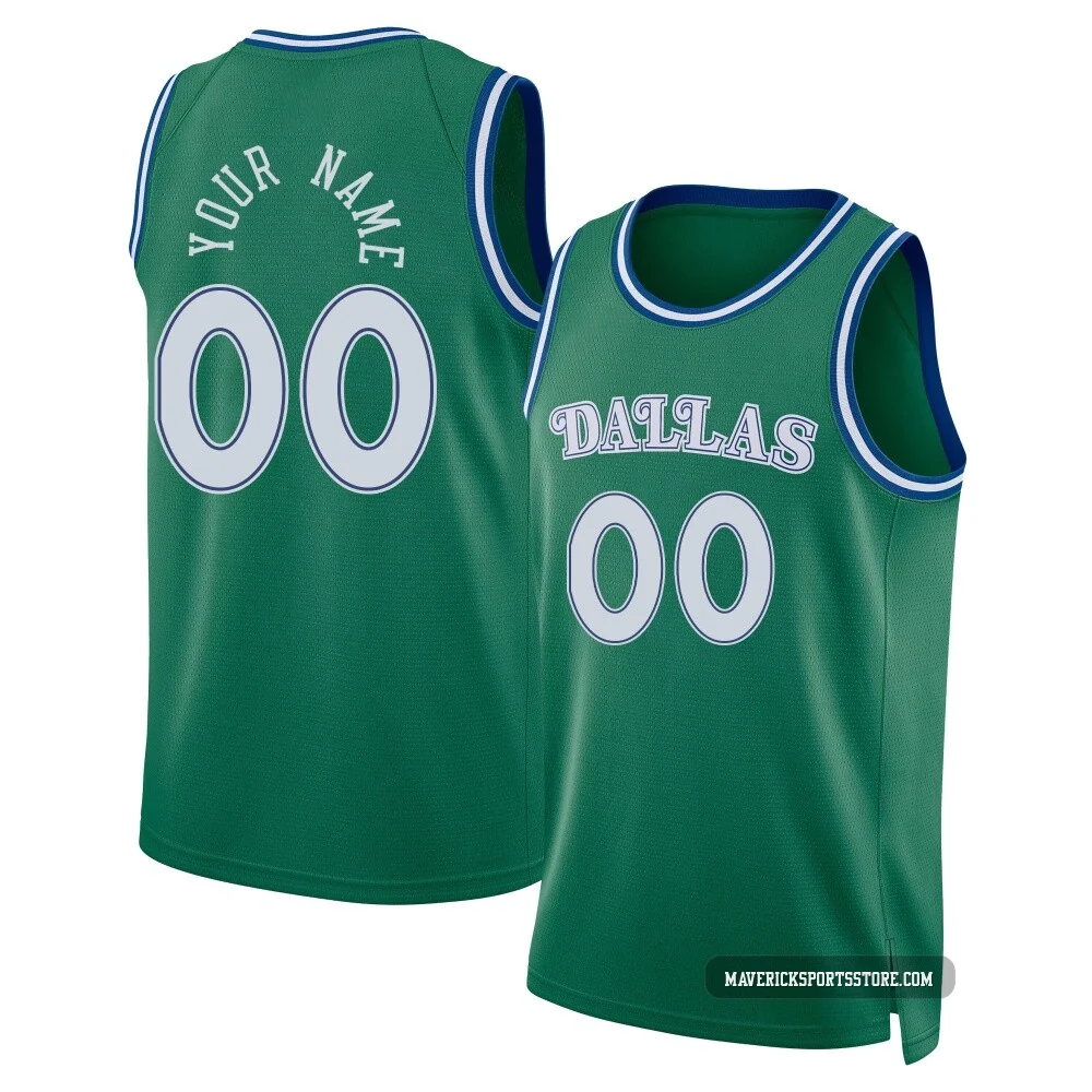 Custom ＃00 Youth Swingman 2025/26 Dallas Mavericks Green Classic Edition Jersey
