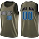 Custom ＃00 Youth Swingman Green Dallas Mavericks Salute to Service Jersey