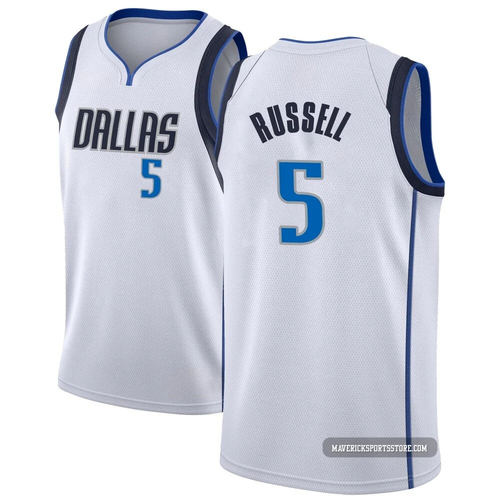 D'Angelo Russell ＃5 Men's Swingman White Dallas Mavericks Jersey - Association Edition