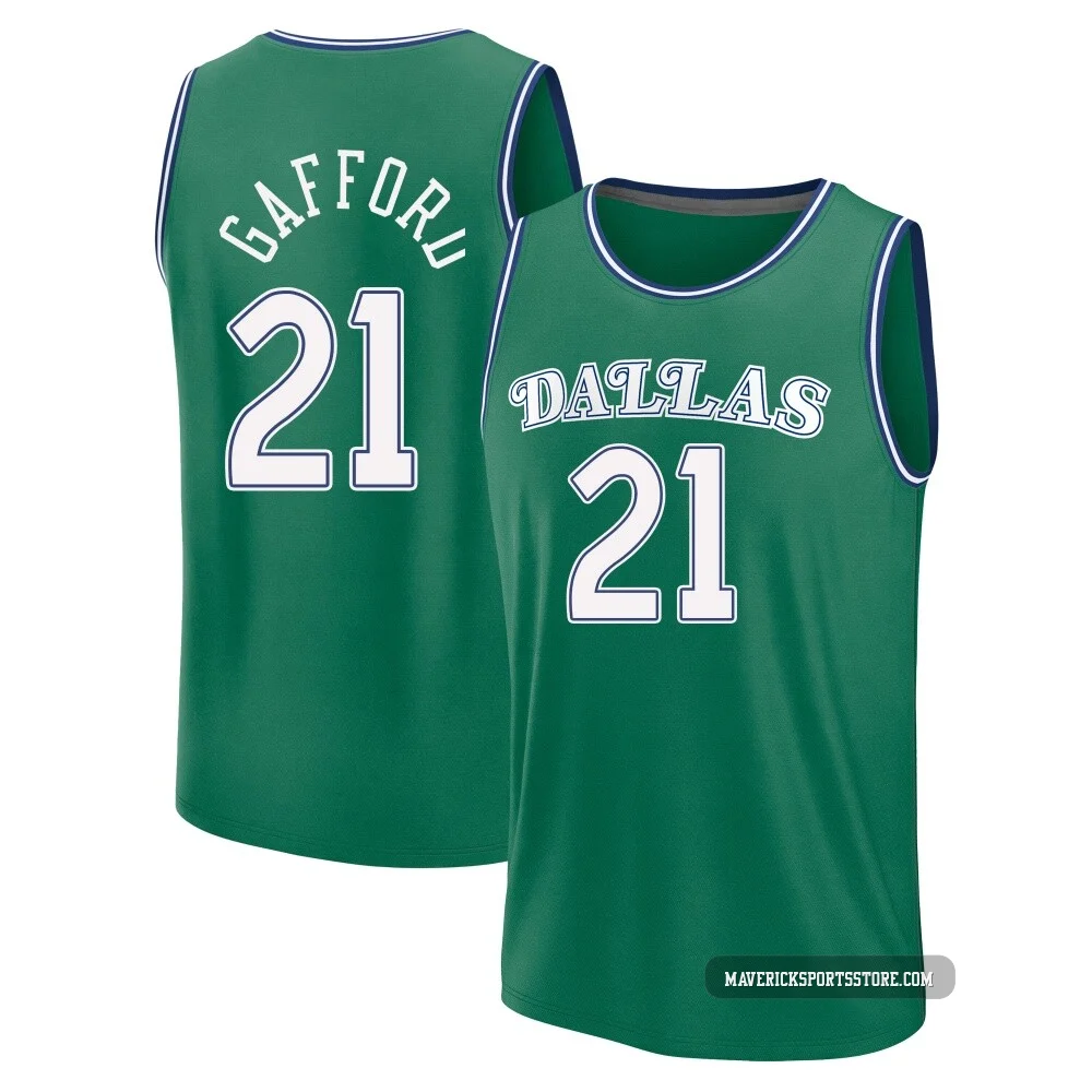 Daniel Gafford ＃21 Men's 2025/26 Dallas Mavericks Fast Break Green Classic Edition Jersey