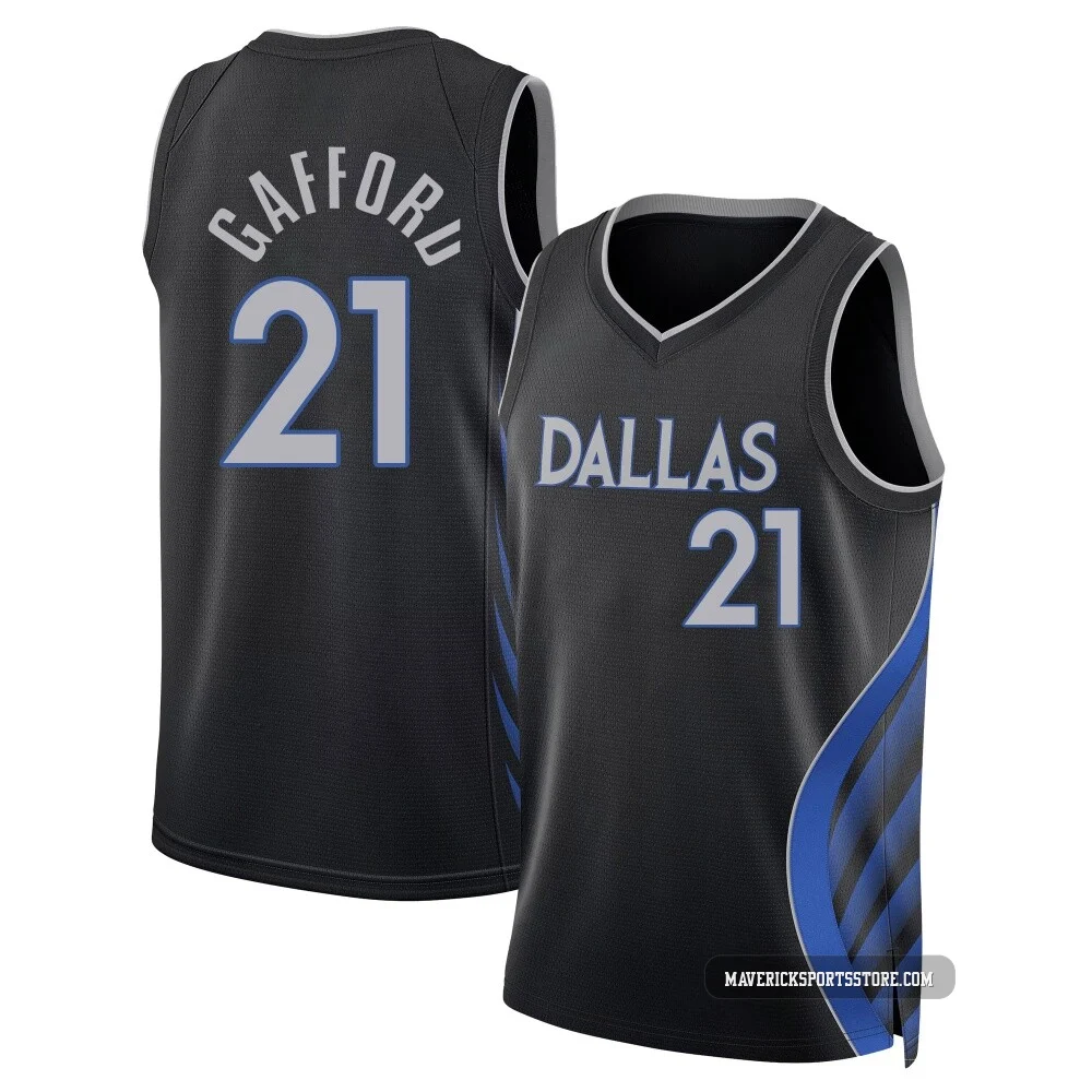 Daniel Gafford ＃21 Men's Swingman 2025/26 Dallas Mavericks Black City Edition Jersey