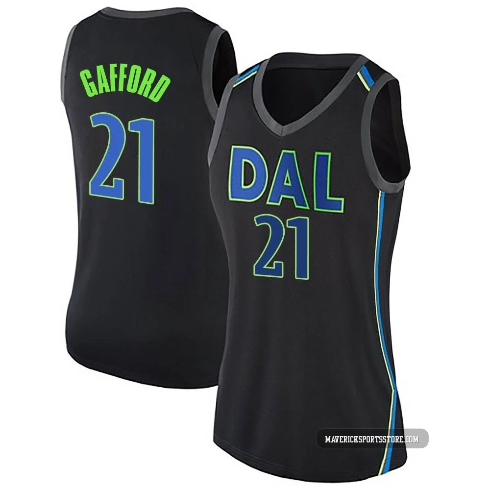 Daniel Gafford ＃21 Women's Swingman Black Dallas Mavericks Jersey - City Edition