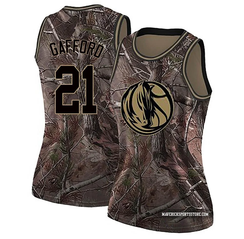 Daniel Gafford ＃21 Women's Swingman Camo Dallas Mavericks Realtree Collection Jersey