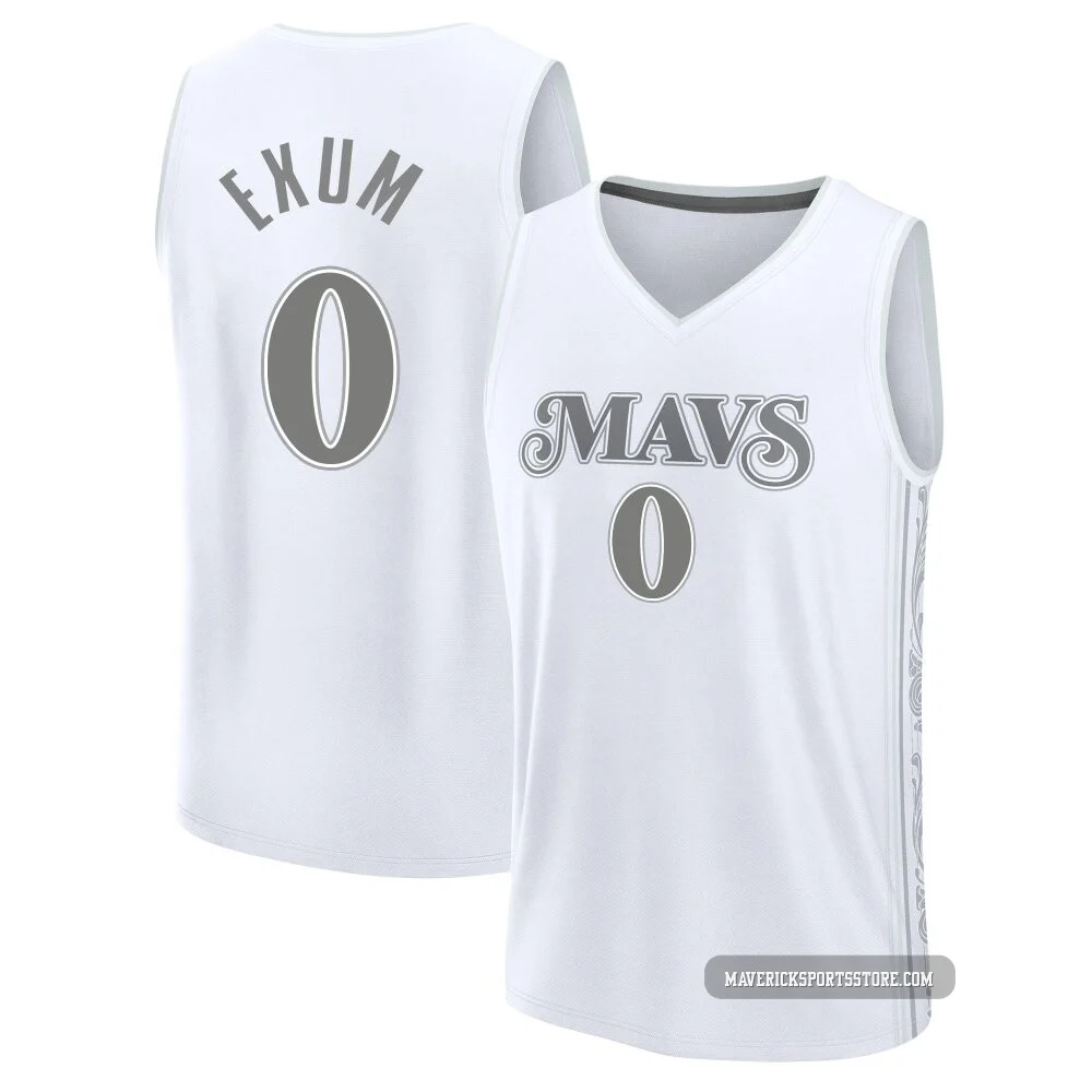 Dante Exum ＃0 Men's 2024/25 Dallas Mavericks White Fast Break City Edition Jersey
