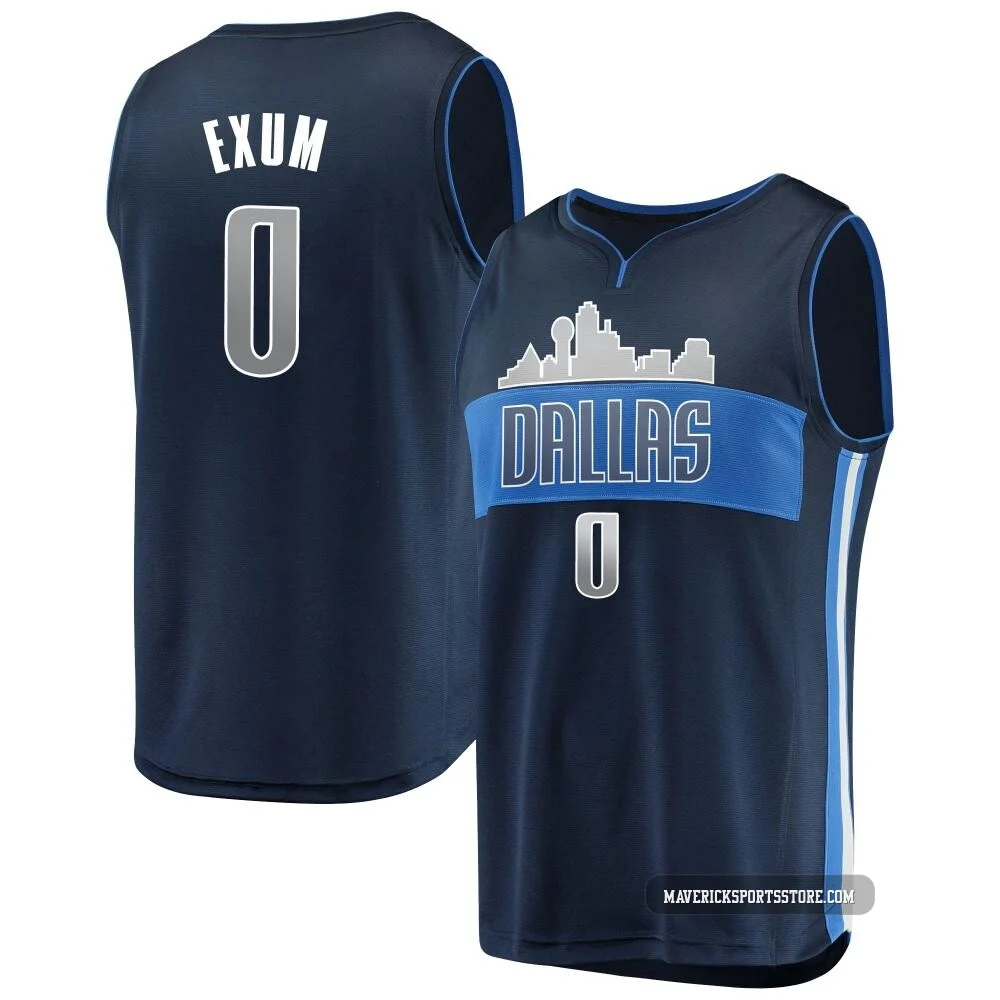 Dante Exum ＃0 Men's Navy Dallas Mavericks Fast Break Jersey - Statement Edition