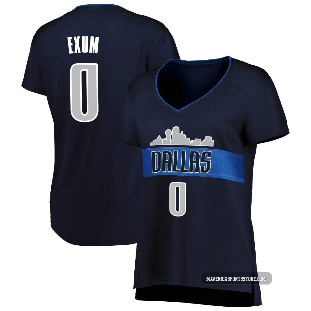 Dante Exum ＃0 Women's Navy Dallas Mavericks Fast Break Jersey - Statement Edition