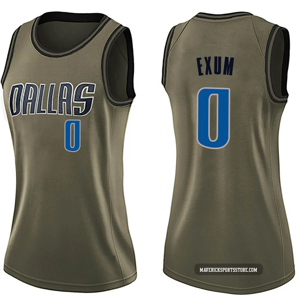 Dante Exum ＃0 Women's Swingman Green Dallas Mavericks Salute to Service Jersey