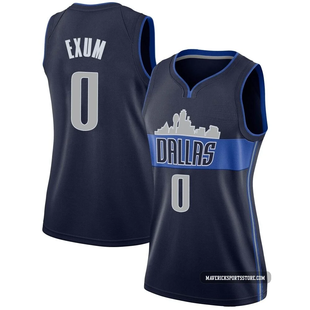 Dante Exum ＃0 Women's Swingman Navy Dallas Mavericks Jersey - Statement Edition