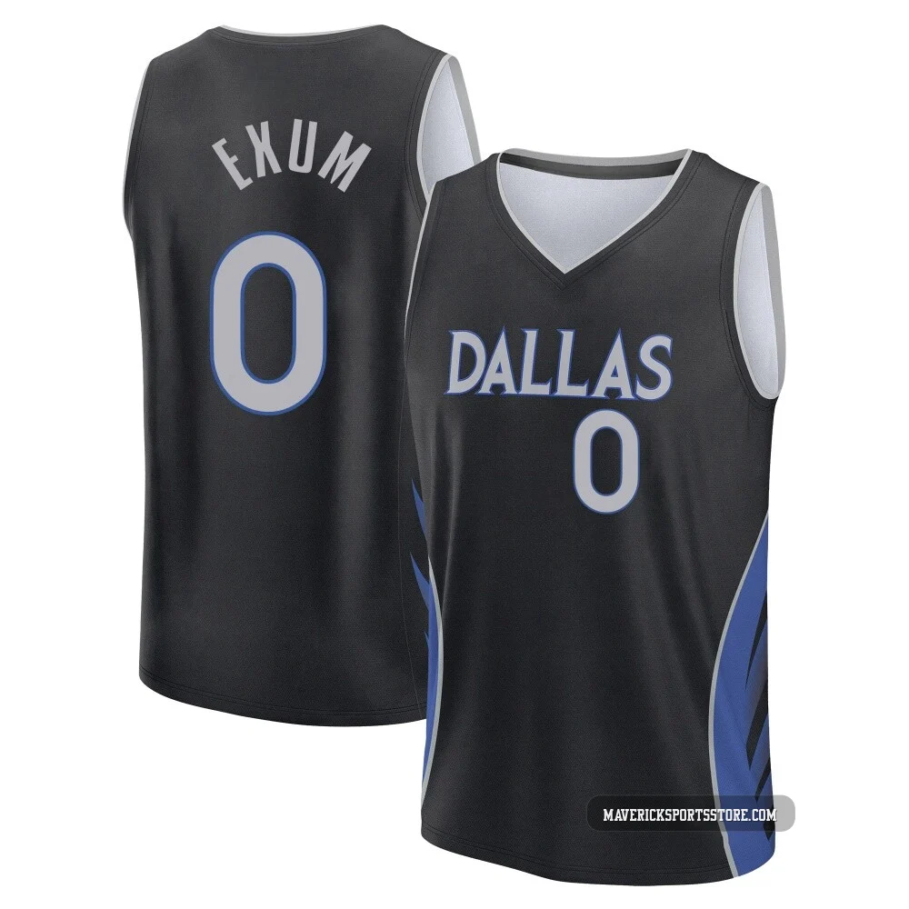 Dante Exum ＃0 Youth 2025/26 Dallas Mavericks Fast Break Black City Edition Jersey