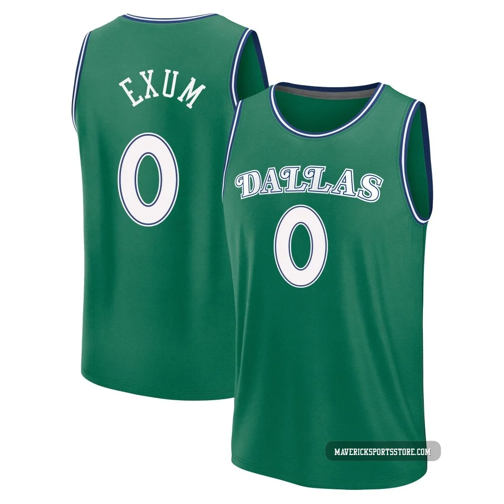 Dante Exum ＃0 Youth 2025/26 Dallas Mavericks Fast Break Green Classic Edition Jersey