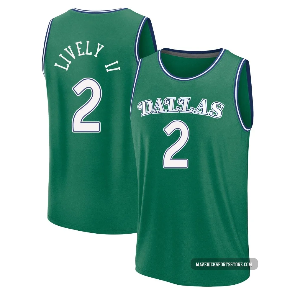Dereck Lively II ＃2 Men's 2025/26 Dallas Mavericks Fast Break Green Classic Edition Jersey