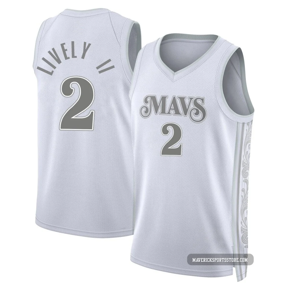Dereck Lively II ＃2 Men's Swingman 2024/25 Dallas Mavericks White City Edition Jersey