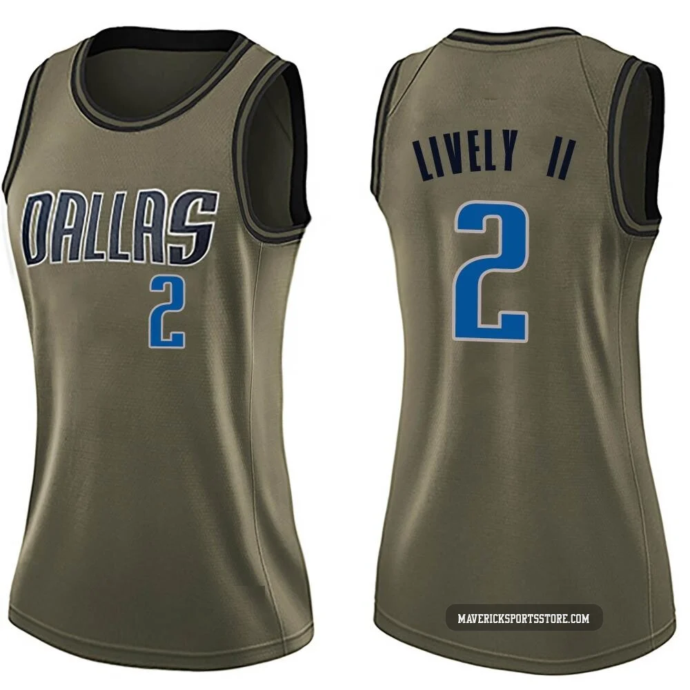 Dereck Lively II ＃2 Women's Swingman Green Dallas Mavericks Salute to Service Jersey