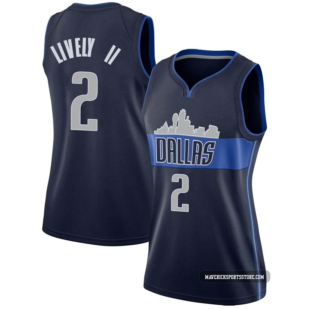 Dereck Lively II ＃2 Women's Swingman Navy Dallas Mavericks Jersey - Statement Edition
