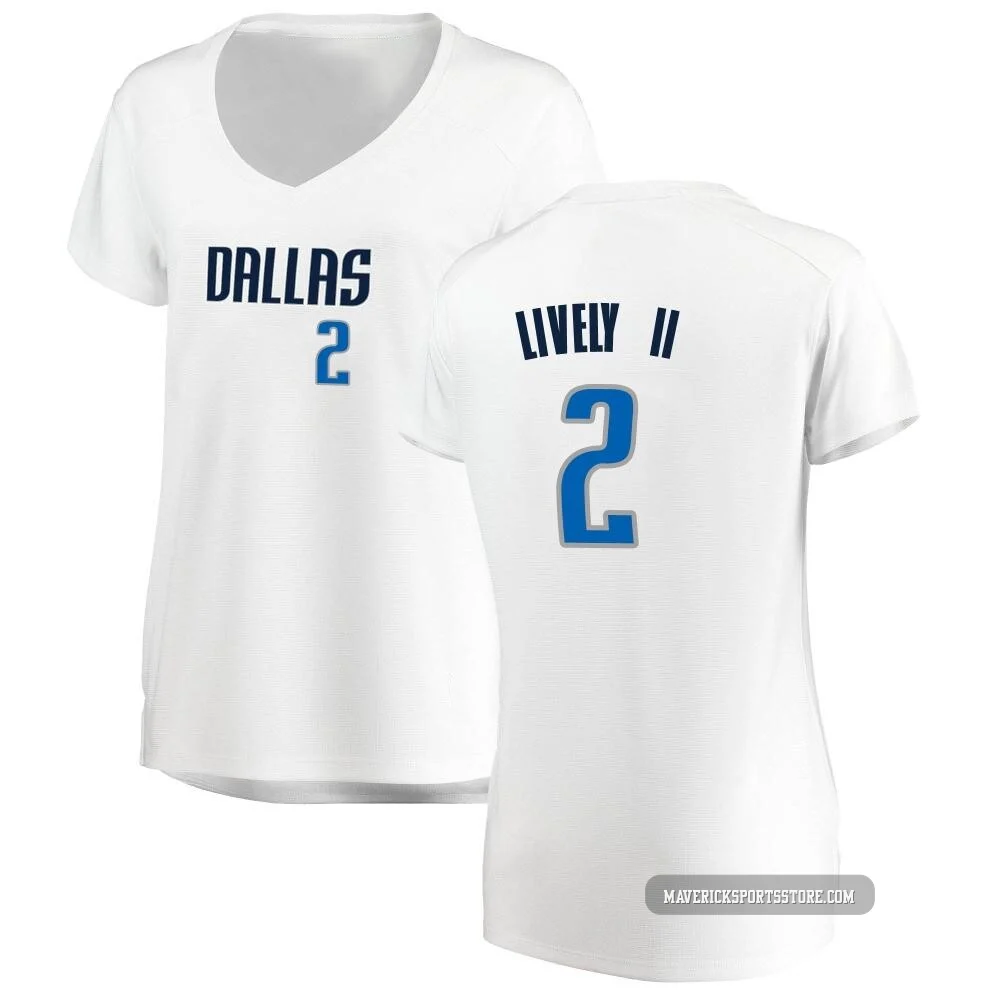 Dereck Lively II ＃2 Women's White Dallas Mavericks Fast Break Jersey - Association Edition