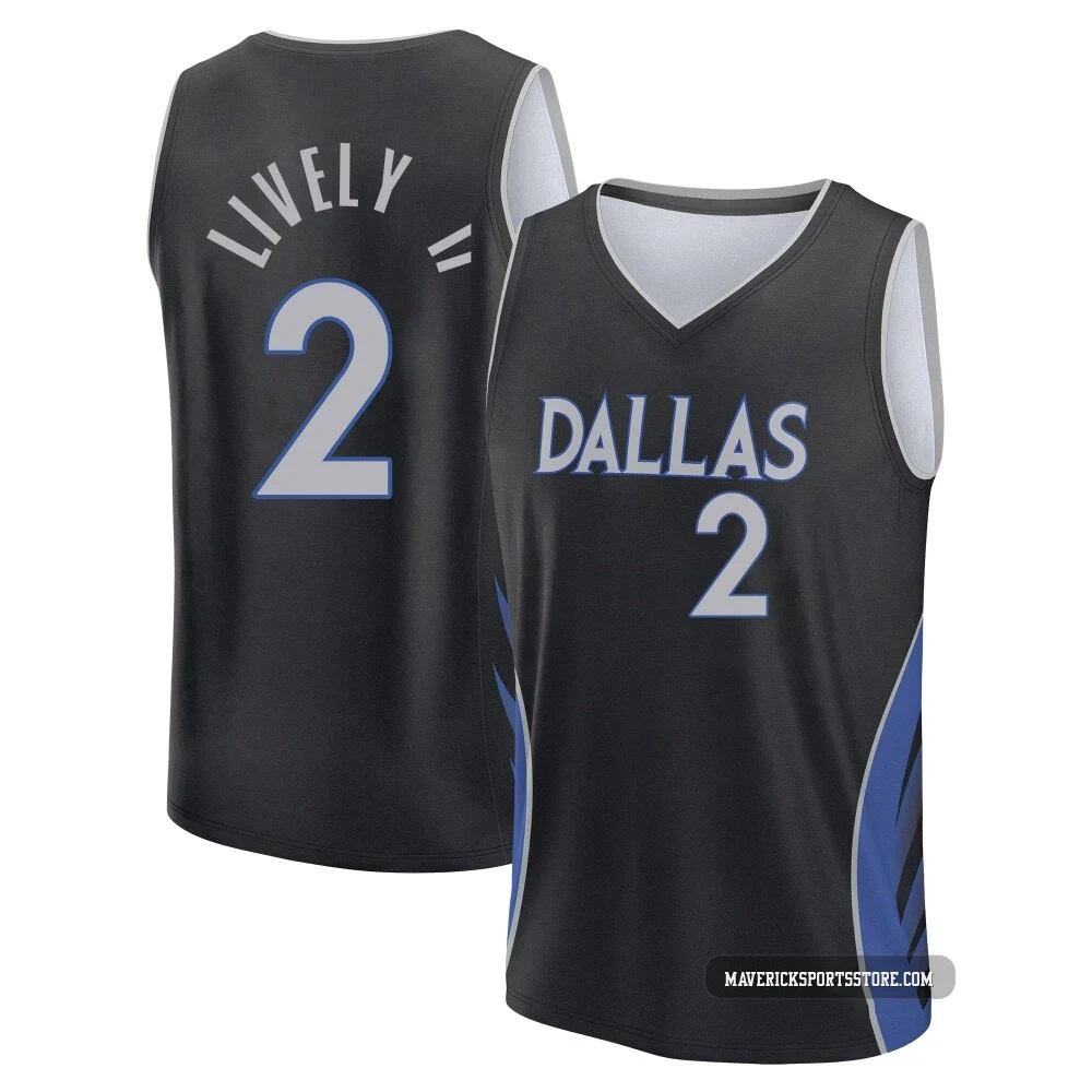 Dereck Lively II ＃2 Youth 2025/26 Dallas Mavericks Fast Break Black City Edition Jersey