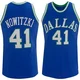 Dirk Nowitzki ＃41 Men's Authentic Blue Dallas Mavericks Throwback Jersey