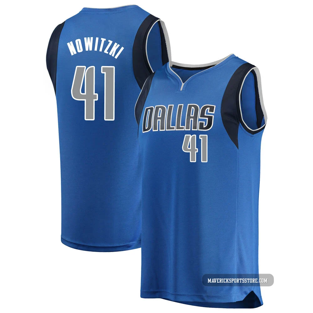Dirk Nowitzki ＃41 Youth Blue Dallas Mavericks Fast Break Jersey - Icon Edition