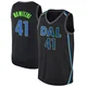 Dirk Nowitzki ＃41 Youth Swingman Black Dallas Mavericks Jersey - City Edition