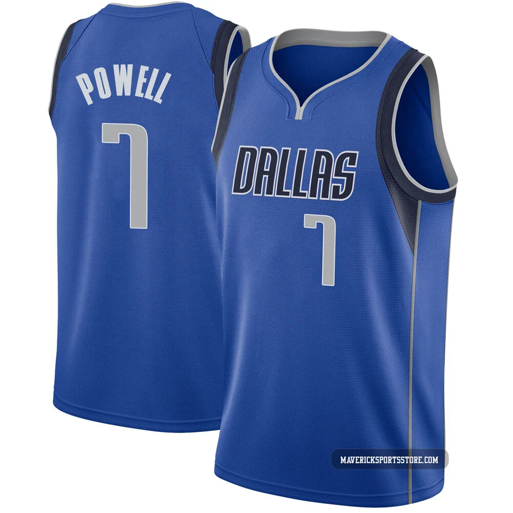 Dwight Powell ＃7 Men's Swingman Royal Dallas Mavericks Jersey - Icon Edition