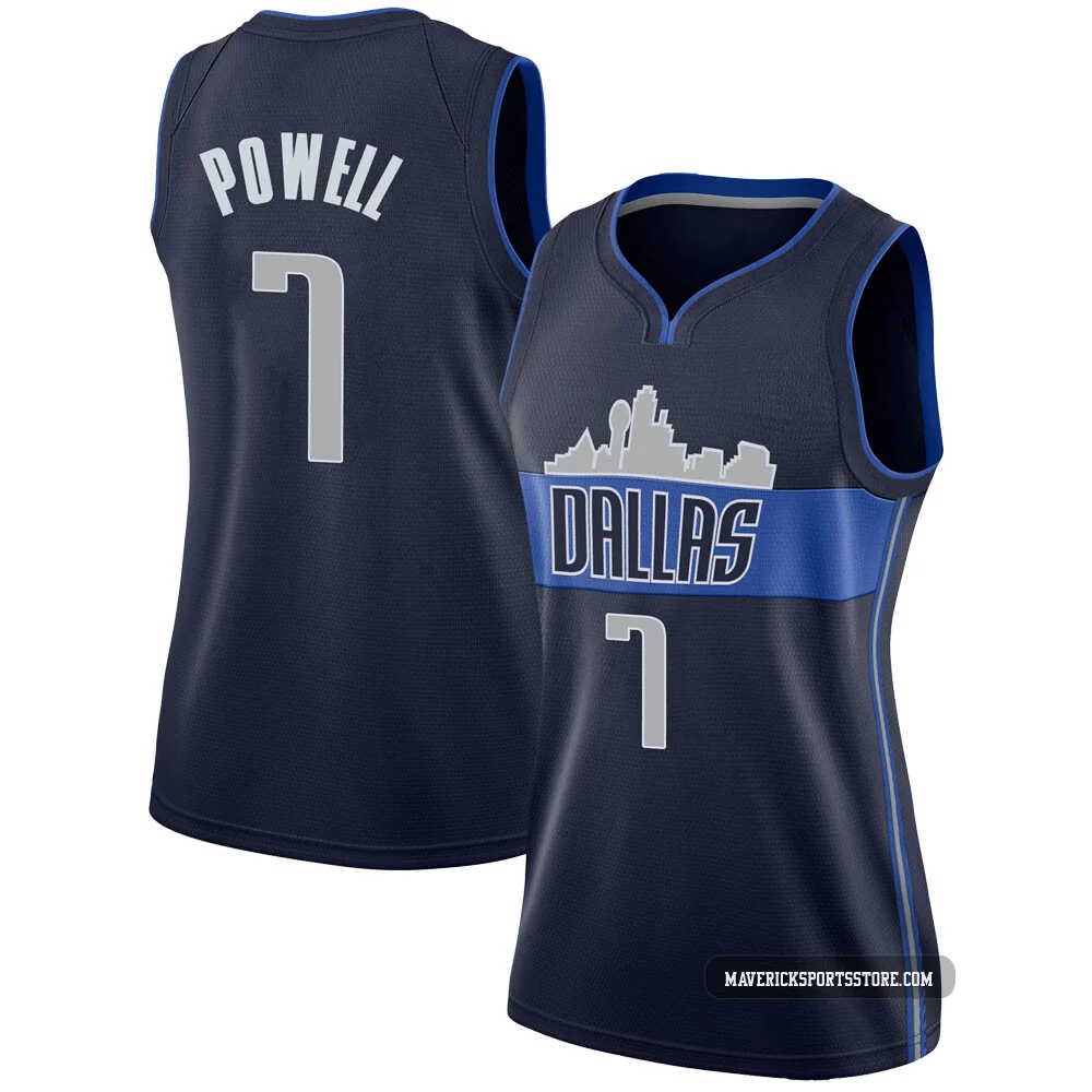 Dwight Powell ＃7 Women's Swingman Navy Dallas Mavericks Jersey - Statement Edition