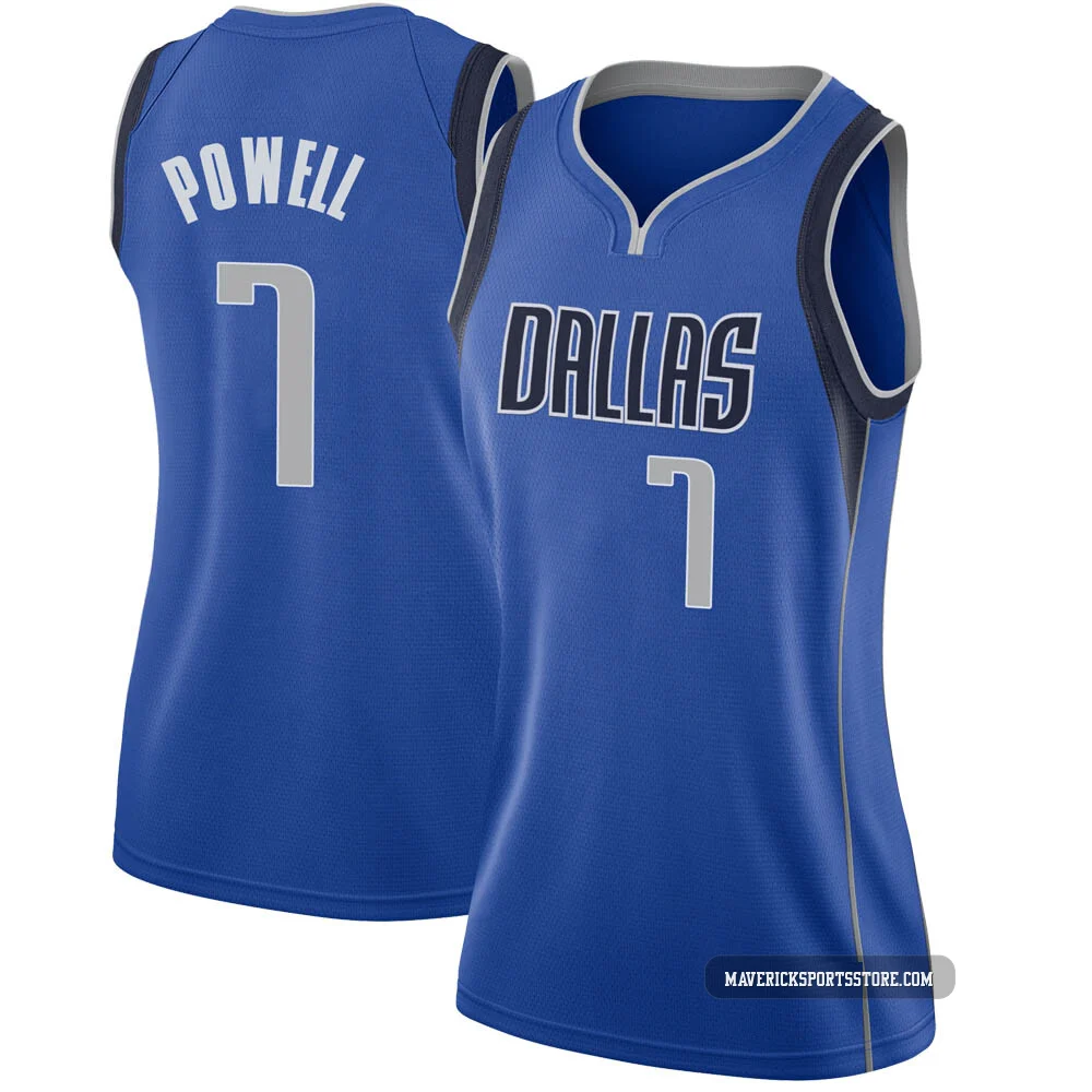 Dwight Powell ＃7 Women's Swingman Royal Dallas Mavericks Jersey - Icon Edition
