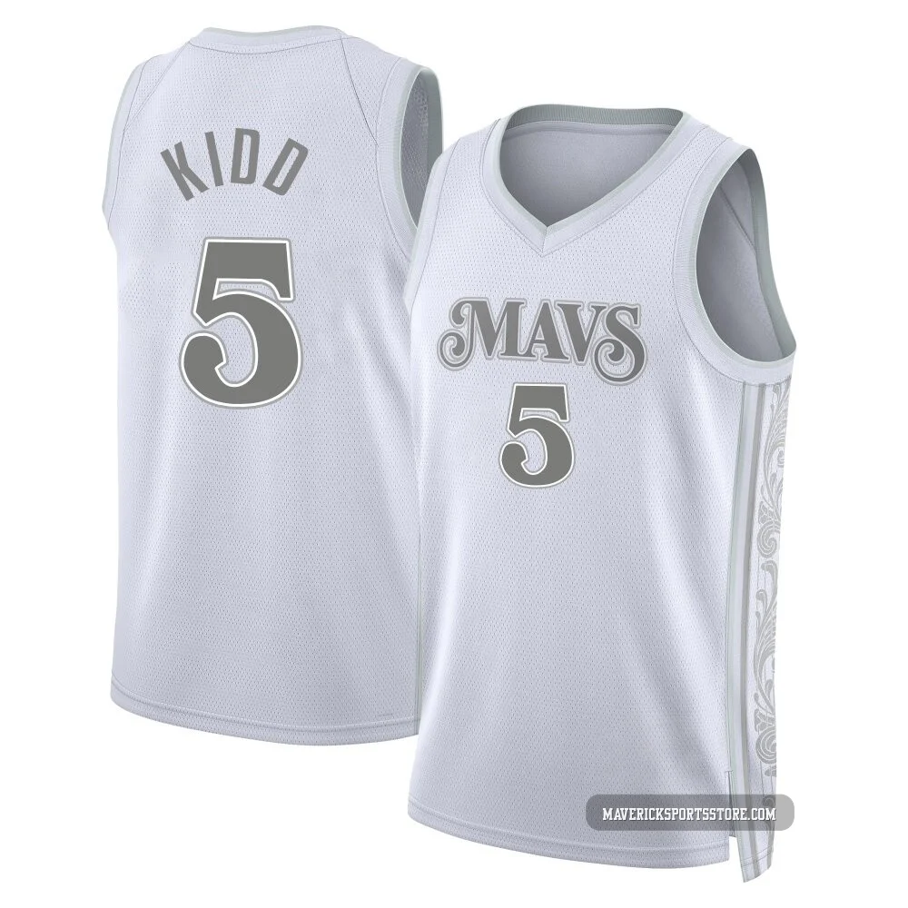 Jason Kidd ＃5 Men's Swingman 2024/25 Dallas Mavericks White City Edition Jersey
