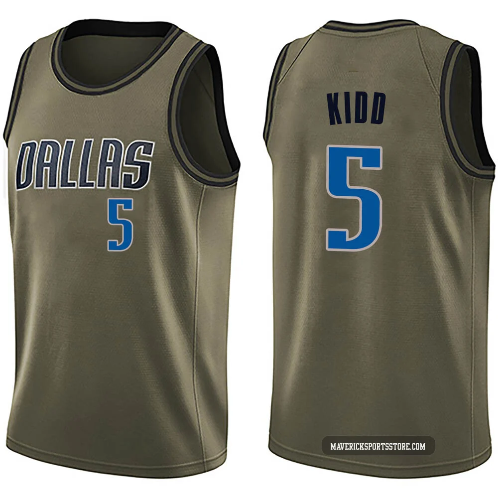 Jason Kidd ＃5 Men's Swingman Green Dallas Mavericks Salute to Service Jersey